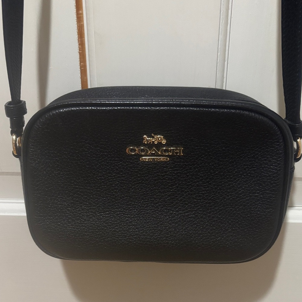Coach Black Mini Jamie Camera Bag Crossbody Bag with Gold Accents